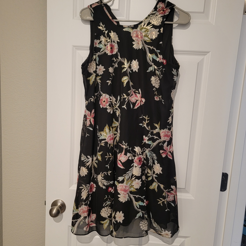Calvin Klein Black Floral Mini Dress